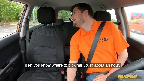 FakeDrivingSchool e139 instructor licks cute learners a