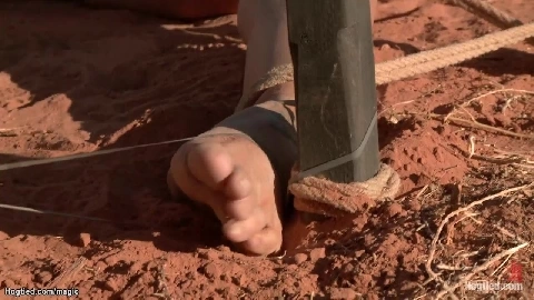 Redhead hitchhiker fucked in the desert