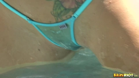 BikiniRiot - Jayden Jaymes - Sheer Turquoise Thong