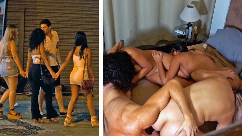 Three Sexy Brazilians Come Home For A FOURSOME